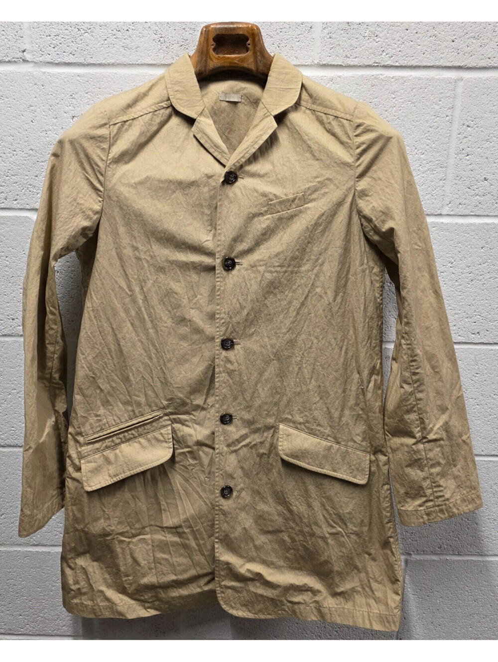 Makie Clothier 100% Cotton Long Sleeve Khaki Women's 1 Blazer Jacket USA S 19x34